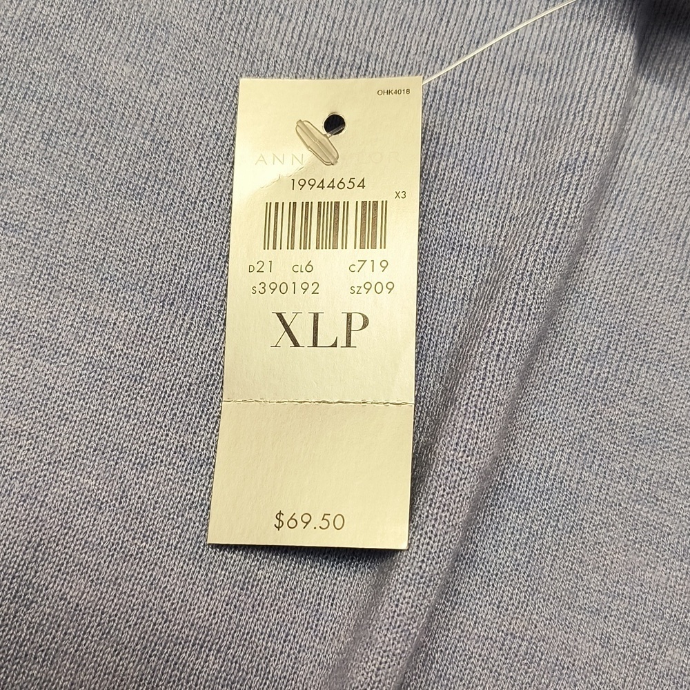 NWT Ann Taylor Blue Wool Blend Turtleneck Sweater with Smooth Texture Size XLP - Picture 5 of 8